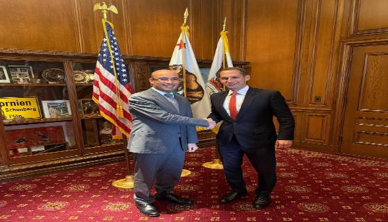 Mayor Daniel Lurie of San Francisco received Mr. Sofiane Chaib at City Hall.